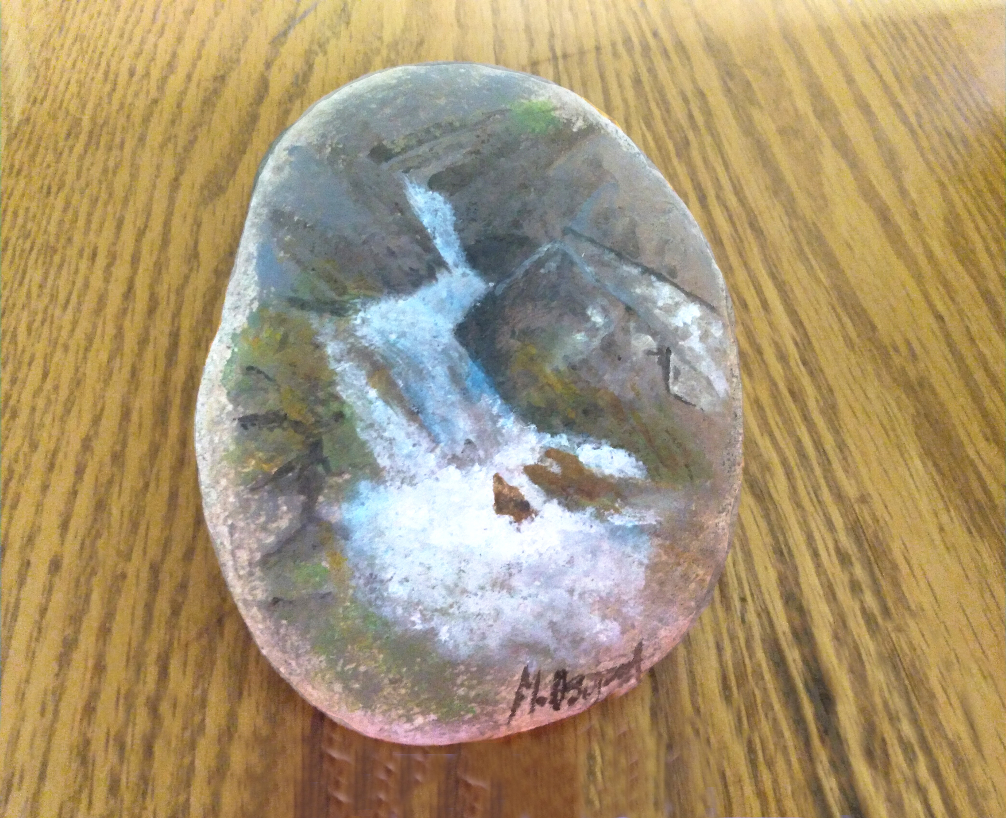 River painted on a rock